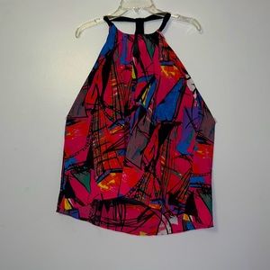 COPY - BB Dakota Colorful Criss Cross Racer Back Sheer Top